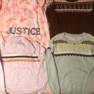 Lot Of 4 Girls Sweaters/Sweatshirts Size 10/12